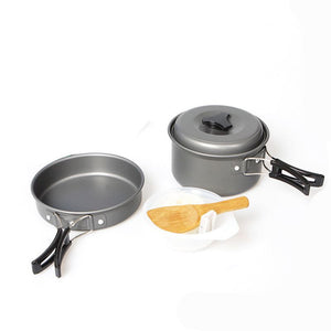 Pruchef - Camping Cooking Set Aluminum With Non-Stick Coating - Black