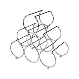 Bar Visor - 6 Bottle Iron Wine Rack, Pyramid Holder for Countertop Storage - Silver