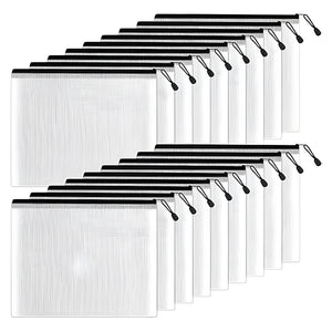 Nerdy Admin - 43x29.5cm PVC Zipper Document Folders for School & Office Supplies - Black