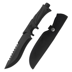 Herqona - 27cm Stainless Steel Camp Knife with Sheath for Outdoor use – Black