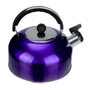 Puchef - 4L Stainless Steel Whistling Tea Kettle for Indoor & Outdoor Use - Blue