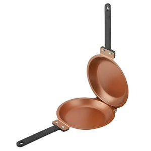 Pruchef - 20cm Stainless Steel Non Stick Double Sided Flip Pancake Maker - Copper