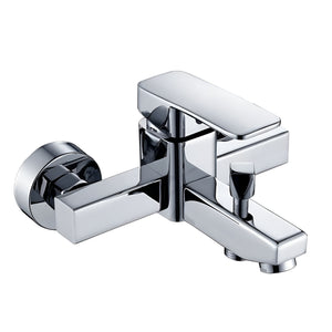 Herqona - High Pressure Resistant Square Shower Faucet with Mixer Valve - Silver