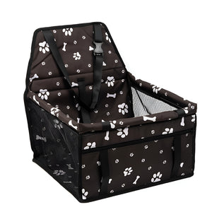 WigWagga - 35x40x25 cm Foldable Pet Booster Car Seat with Clip On Leash – Black