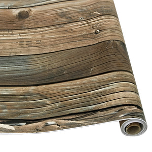 Pract Pack - 3D Self Adhesive & Waterproof Wood Effect Wallpaper Roll – Brown