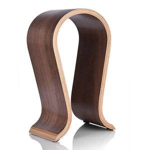 GajToys - 16x25x10 cm Walnut Wood Headphone Stand with Anti Slip Base - Brown