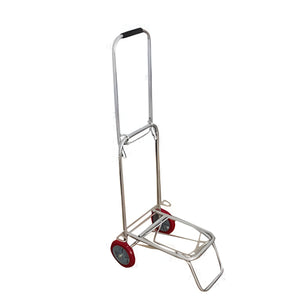 Pract Pack - 42cm Folding Iron 2 Wheel Travel Luggage Trolley Cart - Silver