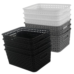 Pract Pack - 10Pcs Plastic Storage Basket Bins Shelf Organizer for Multipurpose