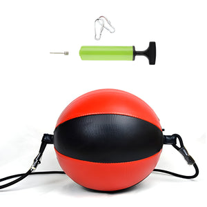 VolaFit - 18cm PU Double End Reflex Punching Ball with Mounting Rings – Red