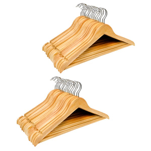 Pruchef - 40 Pcs Wooden Clothes Hangers with Swivel Chrome Hooks - Walnut Brown