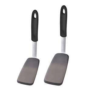 Pruchef - 2 Pcs BPA Free Non Toxic Silicone Spatula Set for Flipping - Black