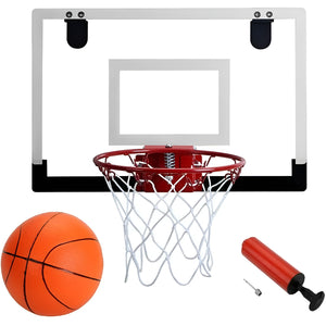 VolaFit - 43x26cm Mini Wall Mounted Basketball Hoop Set with Ball & Accessories
