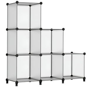 Pract Pack - 6 Cube Plastic Storage Organizer Rack for Multipurpose - White
