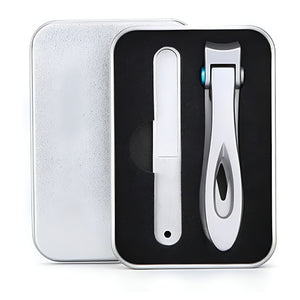 Volamor - 2cm Steel Wide Jaw Nail Clippers for Thick Nails with Storage Box - Silver