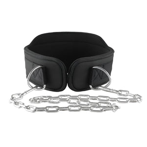 VolaFit - 80cm Adjustable EVA Dip Belt with Chain for Weight Lifting - Black