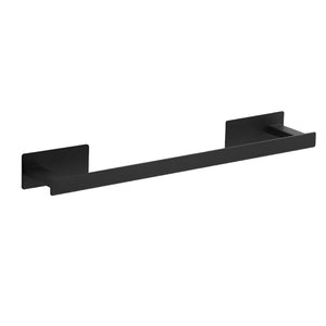 SuaTools - 40cm Stainless Steel Adhesive Wall Mounted Towel Rail Holder - Black