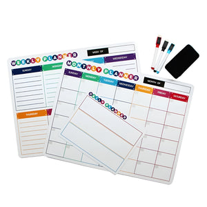 Nerdy Admin - Magnetic Dry Erase Calendar, Weekly & Daily Planner - White