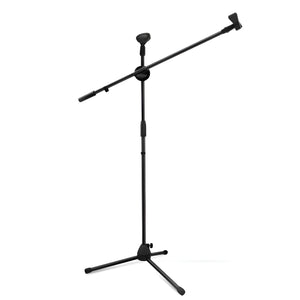 GajToys - 150cm Foldable Aluminum Mic Stand With Boom Arm & Non Slip Legs - Black