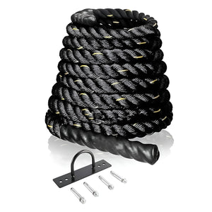 TUGOPLAY - 12m Gym Training Weighted Rope for Strength and Cardio Workouts - Black