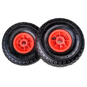 Herqona -2Pcs Puncture Proof Rubber Wheelbarrow Wheels for Trolleys & Carts – Black