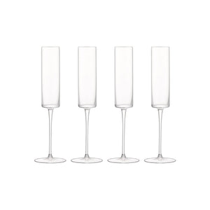 Pruchef - Champagne Flutes, Set of 4 Crystal Glasses - 175 ml