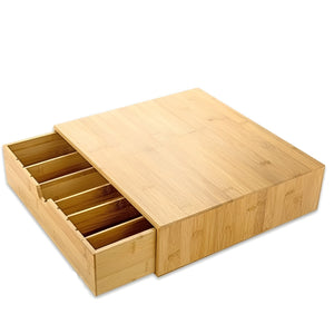 Pruchef - Wood Coffee Pod Drawer with 6 Compartments & Adjustable Partitions - Brown