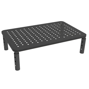 Nerdy Admin - 37×23.3 cm Adjustable Iron Monitor Riser with Mesh Ventilation - Black