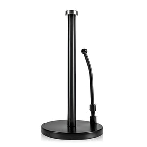 Pruchef - 34.5cm Stainless Steel Paper Towel Holder with Weighted Base - Black