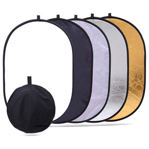 GajToys - 5 in 1 Portable Oval Photography Reflector for Studio for Indoor & Outdoor