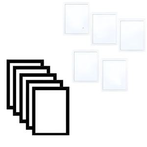 Volamor - 5 Pcs PVC Photo Frames with Plexiglass & Removable Mats for Wall Decor