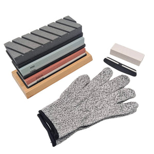 Pruchef - 8 in 1 Knife Sharpening Stone Set Dual Grit Whetstone 400/1000 3000/8000