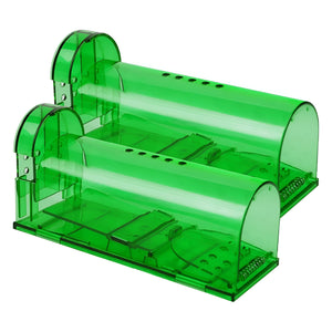 Herqona - 2 Pcs Eco Friendly Plastic No Kill Mouse Traps, Child & Pet Safe - Green
