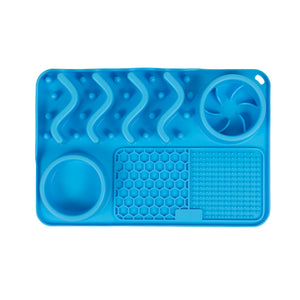 WigWagga - 3 in 1 Durable Silicone Dog Licking Pad with Anti Slip Design - Blue