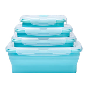 Pract Pack - Set of 4 Folding Silicone Lunch Box Food Storage Containers