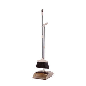 Pract Pack - Stainless Steel Broom and Dustpan Set - Khaki