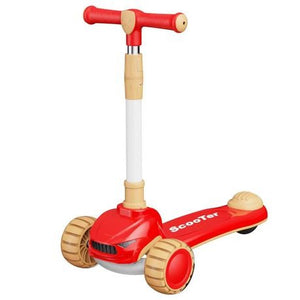 Tugo Play - Kiddie 3 Wheel Kick Scooter with Flashing Wheels - Red