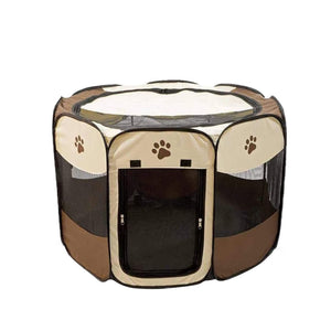 WigWagga - Portable Pet Dog Playpen and Carry Bag - Medium Size - Brown Default Title