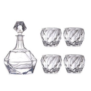 Bar Visor - 5 Piece Whiskey Decanter Set - 870ml Decanter and 300ml Glasses Default Title