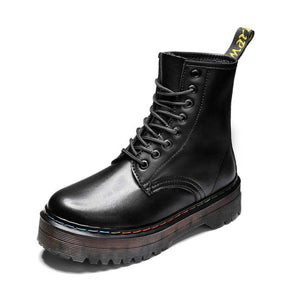 Volamor - Leather Lace Up Winter Boots for Women - Black Default Title