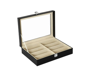 Pract Pack - PU Leather 8 Slot Multi Sunglass and Watch Storage Box - Black Default Title