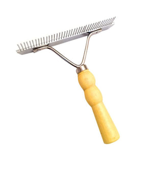 WigWagga - Deshedding Brush Wood Handle Stainless Steel Rounded Teeth 16cm Default Title