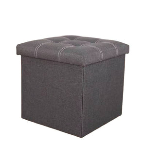 Pract Pack - Grey Storage Ottoman Stool for Organizing - 38x38x38cm Size Default Title