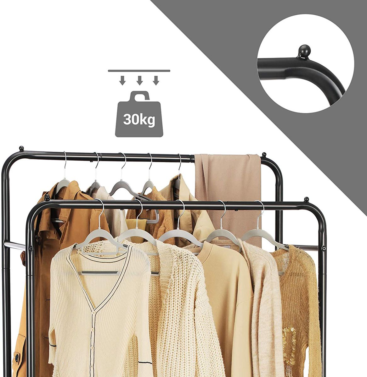 Pract Pack Two Rail Free Standing Dry Clothes Rack for Hanging Cloth