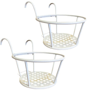 Home Garden Hanging Pot Plant Holder Set of 2 White