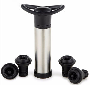 Bar Visor - Stainless Steel Vacuum Wine Stopper w/ 1x Pump and 4x Stoppers Default Title