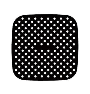 Pruchef - Square Non-Stick Food Grade Silicone Air Fryer Mat - 21.5x21.5cm Black