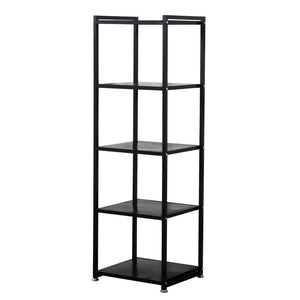 Melika Brands - 5 Tier Black Metal Freestanding Shelf Stand - Brown Default Title