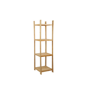 Pract Pack - 4-Tier Bamboo Freestanding Bathroom Shelve, Side lamp holder - 115cm