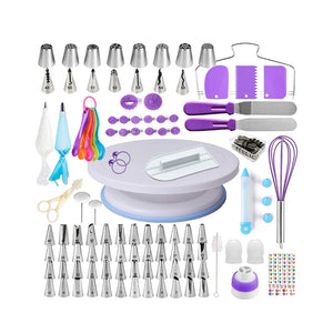 Pruchef - 137 pcs Cake Decorating Kit Baking Supplies Set - Purple