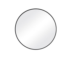 Volamor- Large Round Decorative Metal Framed Wall Hanging Mirror 70cm - Black